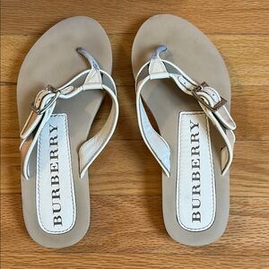 Burberry Lancaster flip flops sandals Nova check thong plaid buckle detail sz 6